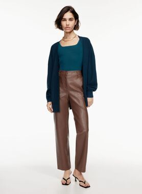Aritzia Babaton Cardigan Sweater Womens XS Ribbed V-neck Classic buttons